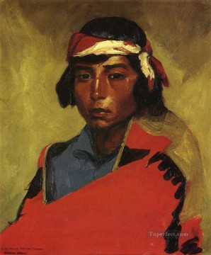 henri roberto Painting - Retrato del joven Buck del Pueblo Tesuque Escuela Ashcan Robert Henri